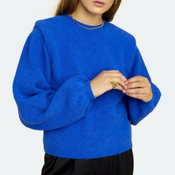 Les Coyotes de Paris - Camille Sweater Blue - 38, 40 - Alpaca | Wool $495 - Picture 5 of 11